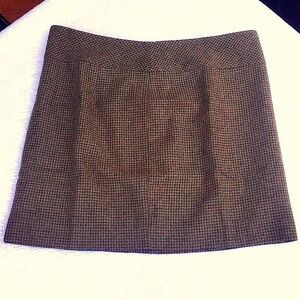 The Limited Brown Pin-Stripe Wool Skirt with Liner